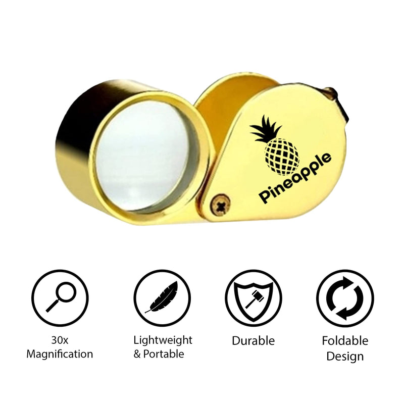 30X Jewelers Loupe Magnifier Foldable Pocket Magnifying Glass Jewelry Eye Loop for Jewelers, Gems, Diamonds, Plants, Coins (Gold) - NewNest Australia