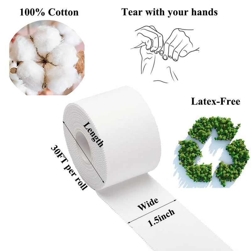 Admitry 3 Rolls Of Sports Tape, 3.8 Cm X 10 M, White Tape, Finger Tape, Hypoallergenic Tapes, Medical Adhesive Tapes For Football, Volleyball, Climbing, Year Of Manufacture - NewNest Australia