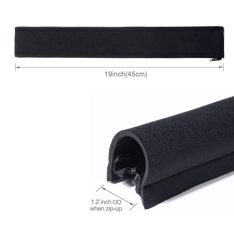 [4 Pack] JOTO Cable Management Sleeve, 19-20 Inch Cord Organizer System with Zipper for TV Computer Office Home Entertainment, Flexible Cable Sleeve Wrap Cover Wire Hider System -Black Black - NewNest Australia
