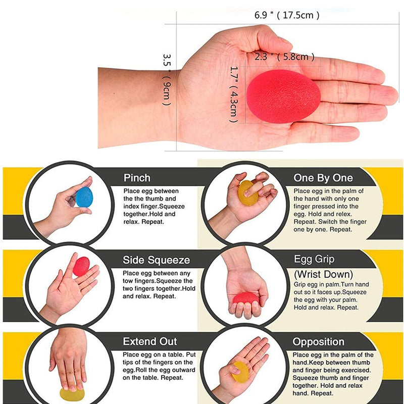 GOZATO Squeeze Ball for Hand Therapy - Squishy Stress, PT, Arthritis Pain Relief Workout, Hand Exercise Ball - Grip Strengthening Physical, Arthritis Pain Relief Workout Set - Finger Wrist Muscles Arthritis Grip Exerciser Strengthening 5pcs - NewNest Australia
