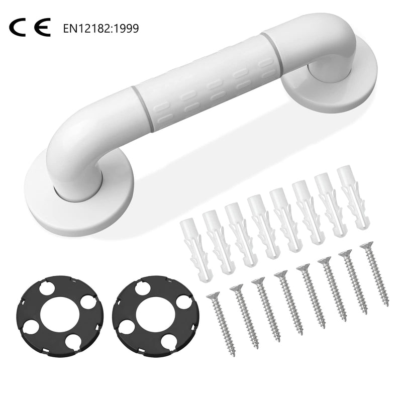 Bath Grab Rails with Anti-Slip Grip and Safety Luminous Circles, Bath Handle, Towel Holder with Stainless Steel Inner Tube, 30 cm, Sturdy Plastic Outer case, for Elderly, Inconvenient People, Kids - NewNest Australia
