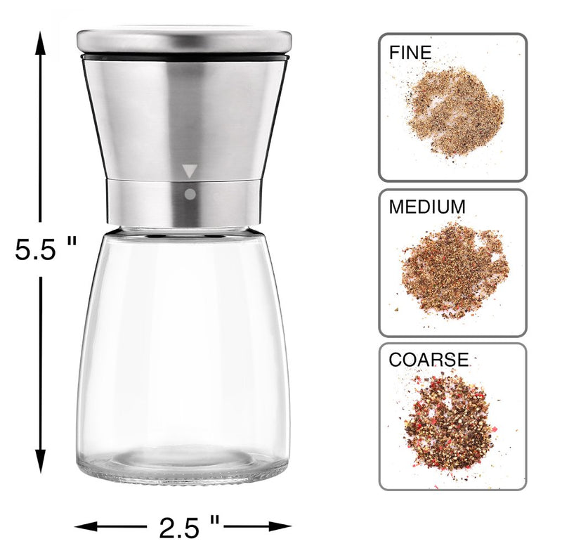 NewNest Australia - Pepper Grinder or Salt Shaker for Professional Chef - Best Spice Mill with Brushed Stainless Steel, Special Mark, Ceramic Blades and Adjustable Coarseness 2.5'' x 5.5'' 