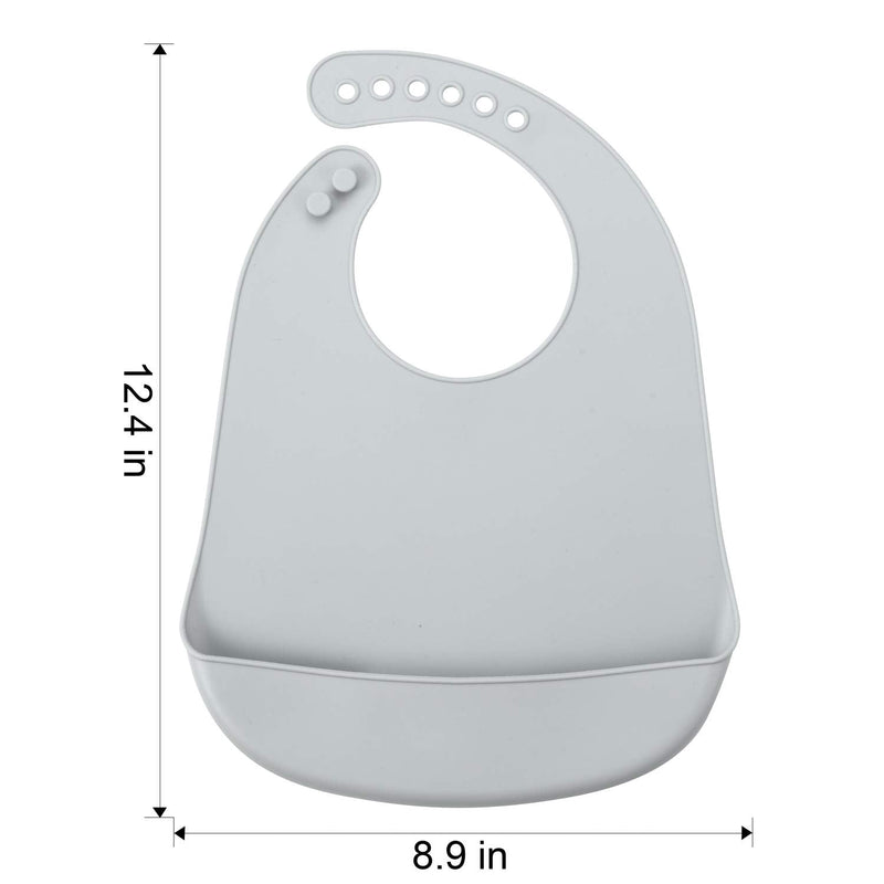 PandaEar Cute Super Thin Light Weight Unisex Silicone Baby Bibs Waterproof Blue/Purple/Grey - NewNest Australia