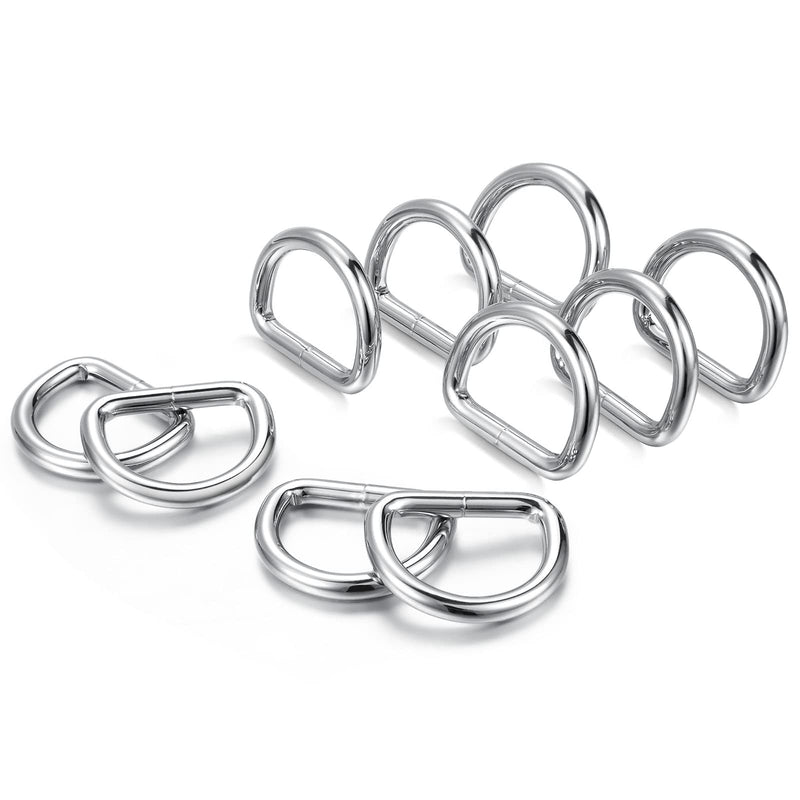D Ring Metal Rectangle Rings welded 1"Thick 4.5mm Strong Webbing Buckle Multi-Purpose for DIY Sewing Bag Belt dog Accessorie D-ring,1"x10pcs - NewNest Australia