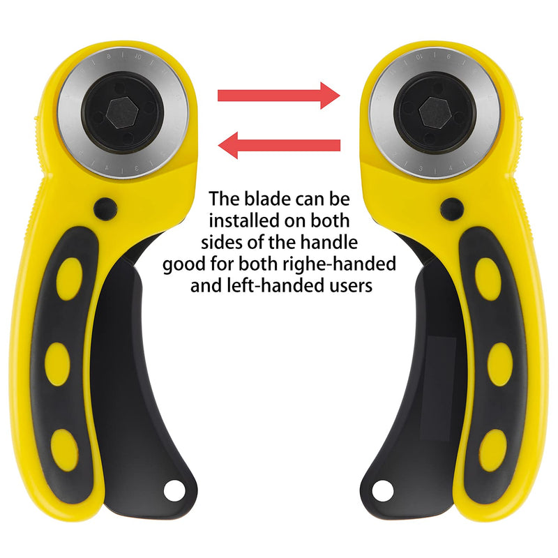 WORKLION 45mm Rotary Cutter Set: Ergonomic Rotary Cutter with Safety Lock and 2 Replacement Rotary Cutter Blades for Sewing Quilting Scrapbooking and Arts & Crafts Projects - NewNest Australia