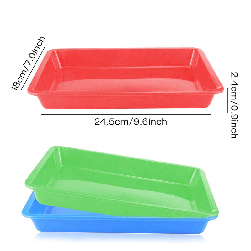 Plastic Art Trays,5 Pieces Stackable Activity Tray Crafts Organizer Tray Serving Tray Jewelry Tray for DIY Projects, Painting, Beads, Organizing Supply,5 Color (9.6 x 7.08 x 0.94 inch) 9.6 x 7.08 x 0.94 inch - NewNest Australia