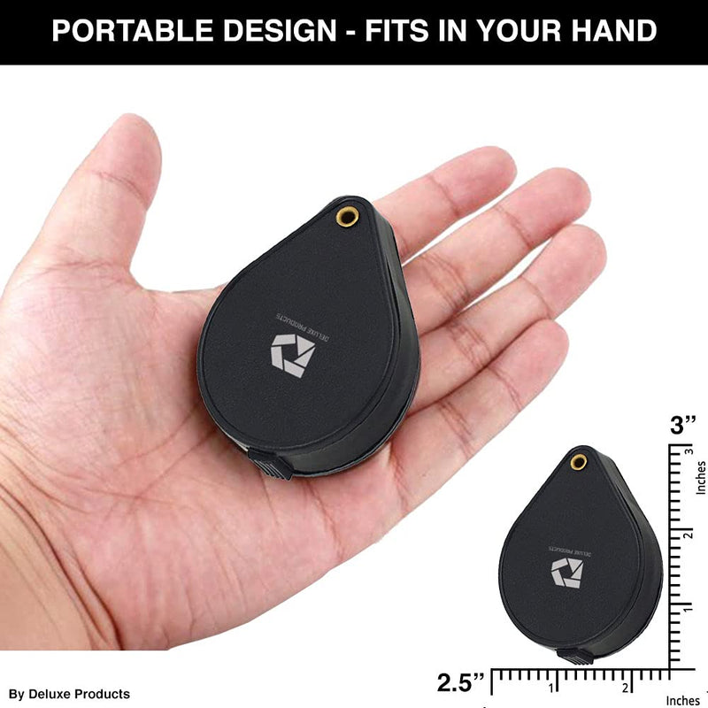 Deluxe Products Folding Pocket Magnifying Glass - Portable Compact Design for Travel, and 2.5" Glass Lens with 4X Magnification for Reading Small Print , and Hobbyists,Black,DP-7016 - NewNest Australia