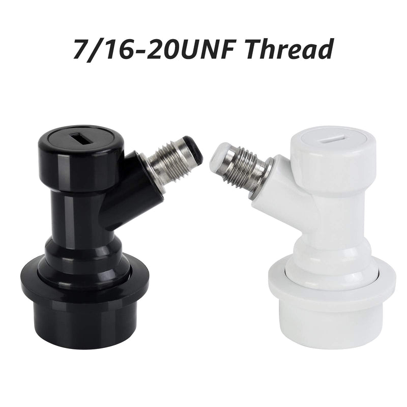 MRbrew 1 Pair Ball Lock Disconnect Set, Home Brew Ball Lock Corny Keg Fittings for Keg Posts Coupler, with Stainless Steel 5/16'' Gas & 1/4'' Liquid Barbs & Extra 2 Hose Clamps & MFL Swivel Nuts Black - NewNest Australia