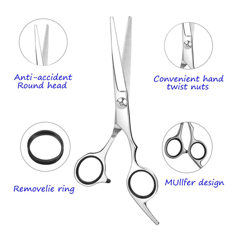 Essoy Professional Hairdressing Scissors/Scissors (6.7 Inches), Stainless Steel Hair Cutting Scissors For Home Salon, Hairdressing Scissors For Women, Men, Children (Silver) - NewNest Australia