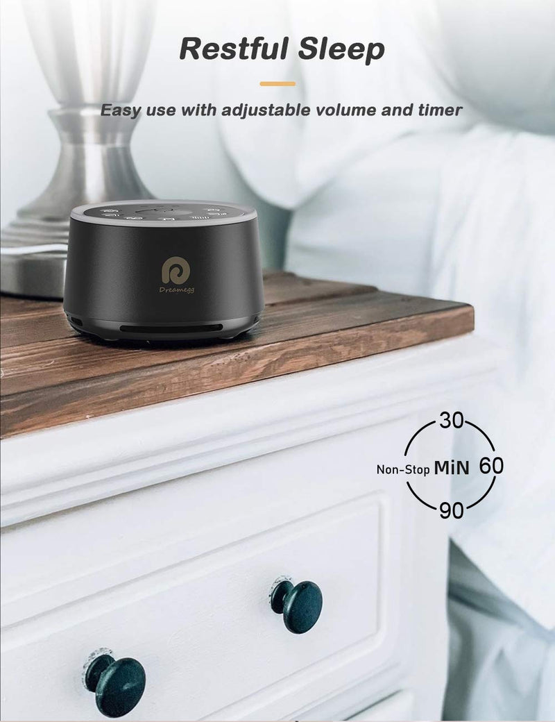 White Noise Machine - Dreamegg Sound Machine for Baby Kid Adult, Noise Machine for Sleeping with 24 Calming Sound, Ambient Nightlight, Continuous or Timer, Loud Sleep Machine for Home Nursery Office - NewNest Australia