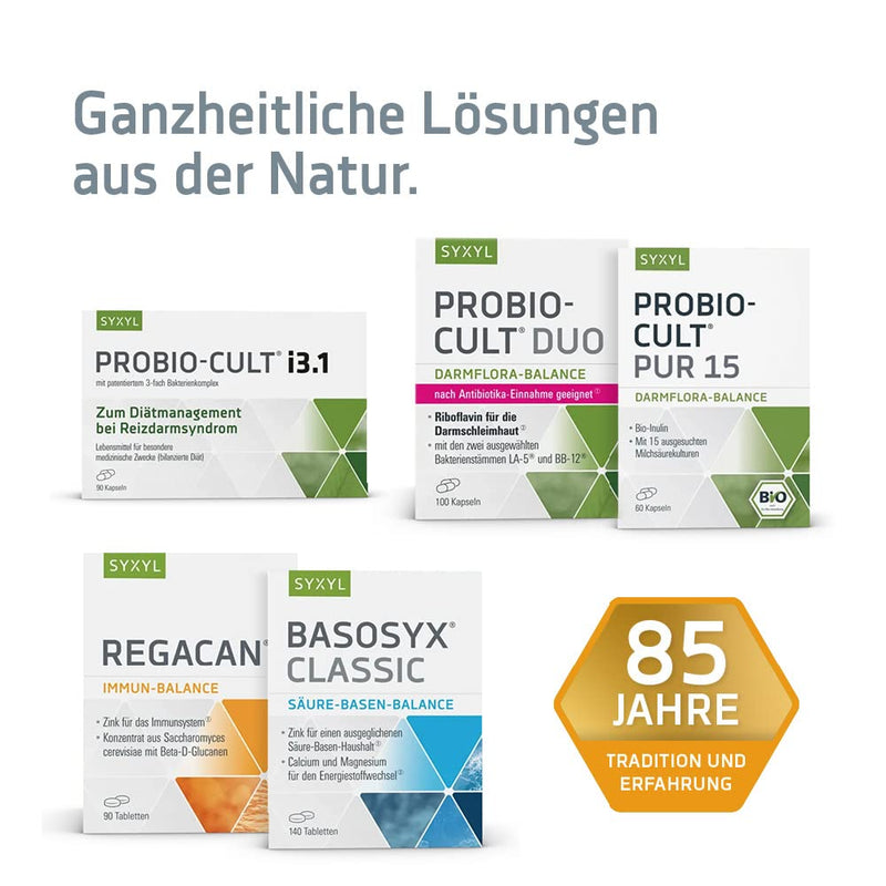 SYXYL ProBio-Cult Pur 15 / organic synbiotic with 15 lactic acid bacteria & inulin in organic quality, 60 capsules - NewNest Australia