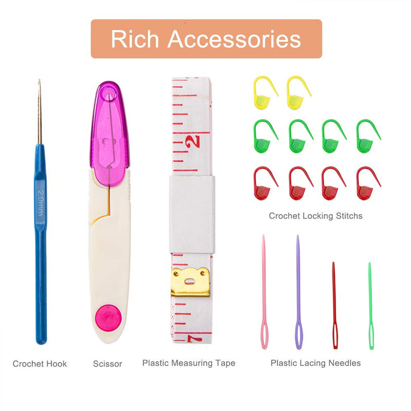 18 Pairs Circular Knitting Needles Set, Vancens Premium Bamboo Knitting Needles with Colorful Plastic Tube, 5 Kind of Tools for Weave are Included, 18 Sizes: 2mm - 10mm, 16 Inches Length 16" Knitting Needles - NewNest Australia