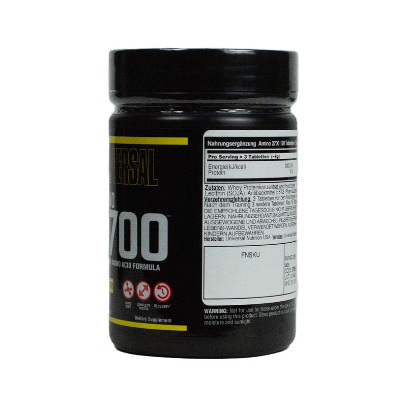 Universal Nutrition Amino 2700 Contains Highly Effective L-Form Amino Acid Supplement & Peptide-Bound Amino Acids, For Building Strength & Increasing Lean Muscle Mass, 120 Tablets - NewNest Australia