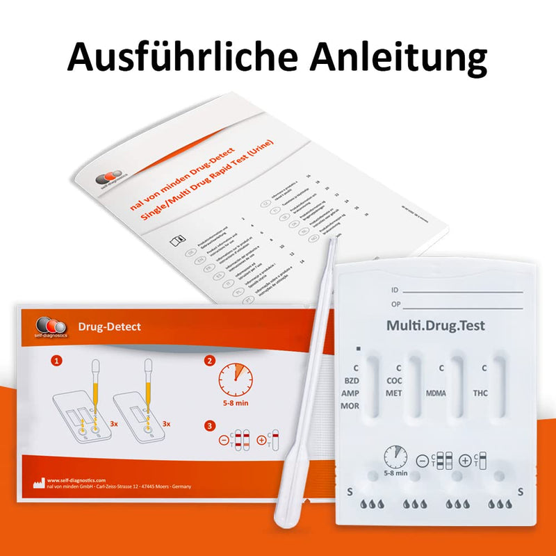 Self-Diagnostics Multi 8 Mpu Quick Drug Test - Detection Of 8 Drug Types Amphetamine, Methamphetamine, Ecstasy, Benzodiazepine, Cocaine, Morphine, Methadone, Cannabis - 5 Min Urine Drug Test - Urine Test - NewNest Australia