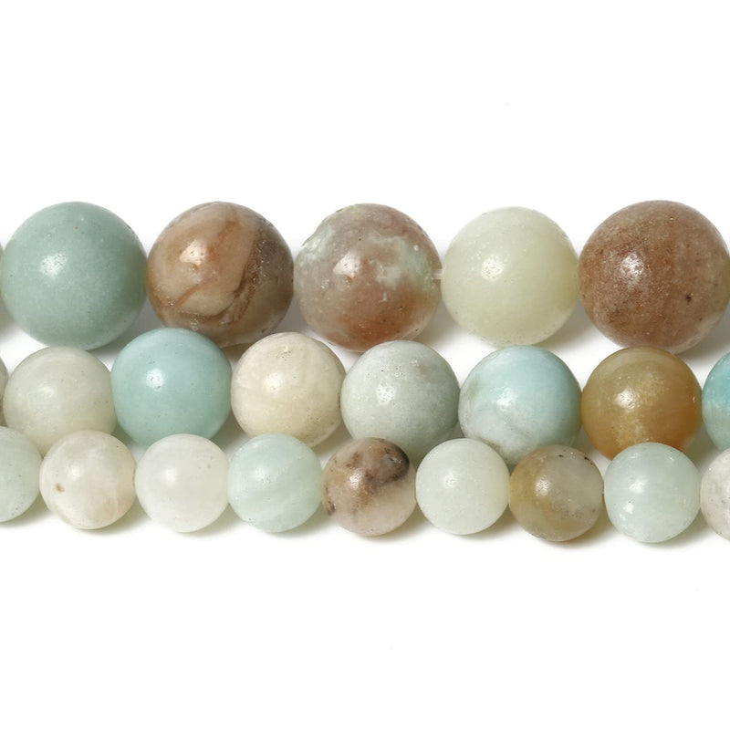 60pcs 6mm Natural Stone Beads Amazonite Beads Energy Crystal Healing Power Gemstone for Jewelry Making, DIY Bracelet Necklace - NewNest Australia