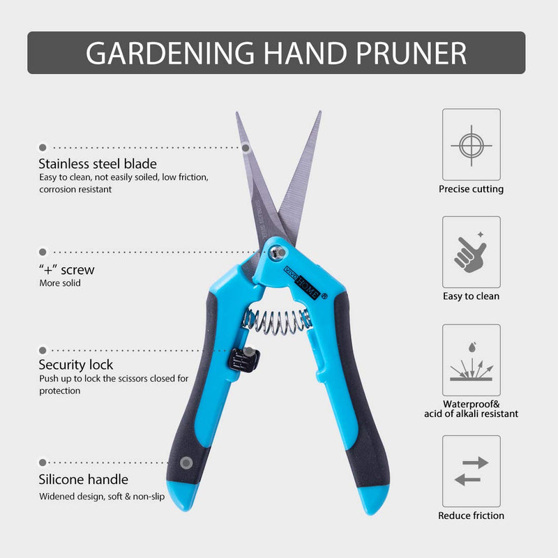VIVOHOME Stainless Steel Hand Pruner Non-Stick Pruning Shear Bonsai Cutter for Gardening Potting (Pack of 2) - NewNest Australia