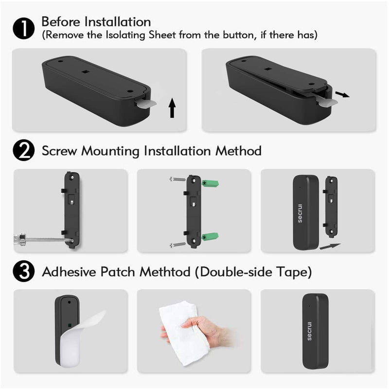 Door Chime – Door Entry Chime for Front Door – Wireless Door Sensor with 52 Chimes Flash Lights Adjustable Volume Levels – Door Ringer for Business/Office/Home Entry – Over 500ft Coverage Black - NewNest Australia