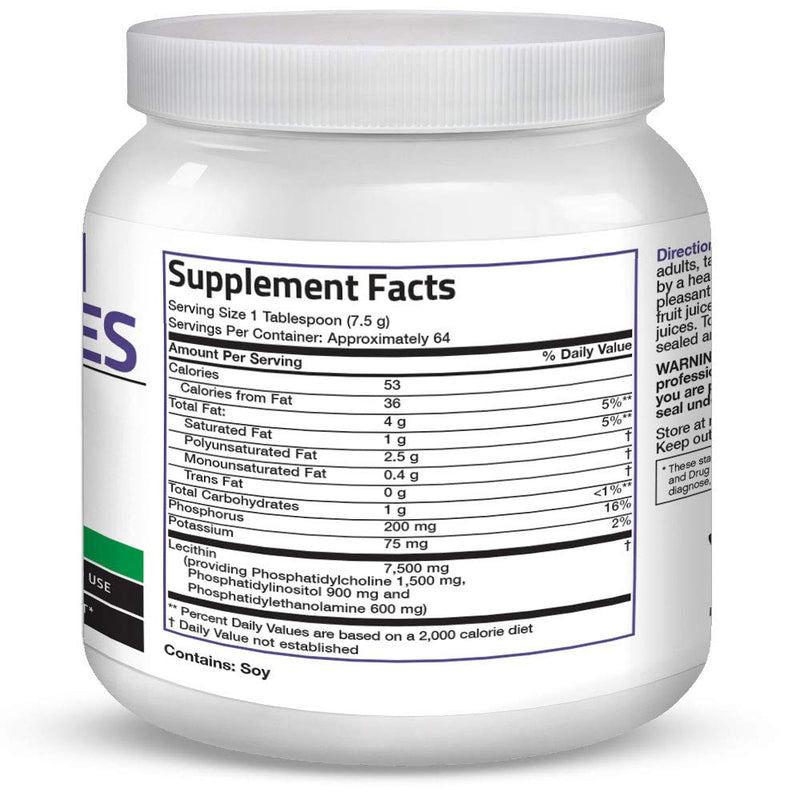 Bronson Lecithin Granules (Powder) 7500 MG, 1 Lbs (454 Grams, or 16 Ounces) - NewNest Australia