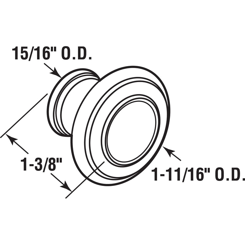 Prime-Line MP7372 Bi-Fold Door Knob, 1-11/16 in. Outside Diameter, Diecast, Satin Nickel Plated, Pack of 2, 2 Piece - NewNest Australia