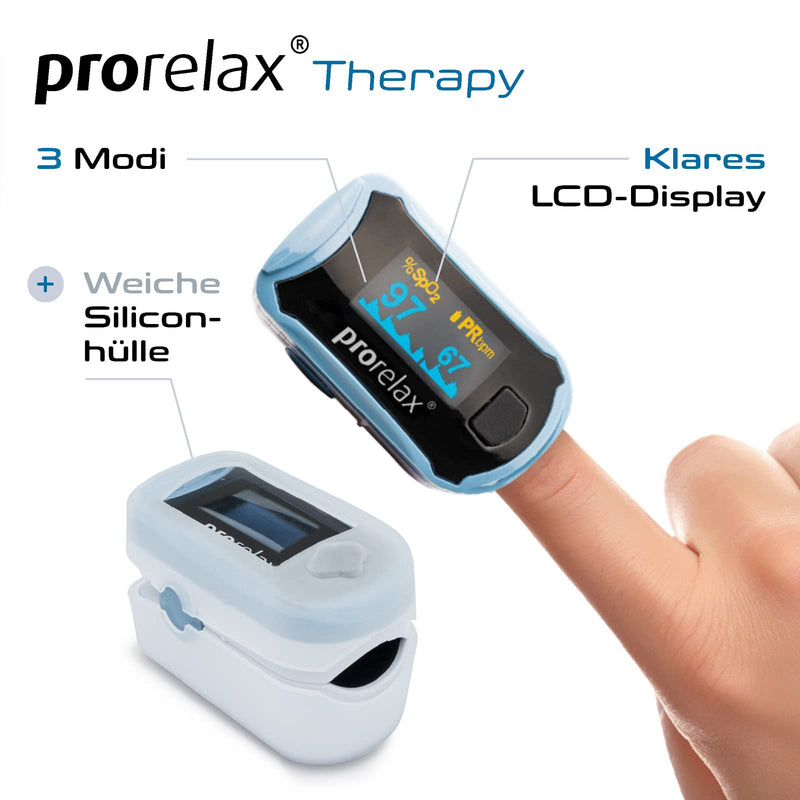 Prorelax Pulse Oximeter | For Self-Control Of Heart Frequency, Pulse Frequency And Arterial Oxygen Saturation | Easy Measurement On Fingers | Led Display With Large Digits - NewNest Australia