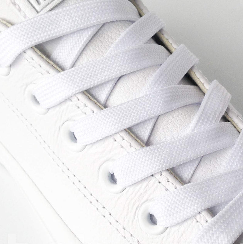 White Coloured Smart Laces® Flat Trainer Shoe laces ideal replacement laces for adults or kids trainers football boot sports tennis shoes Shoelaces 60cm / 23.5 Inches Long - NewNest Australia