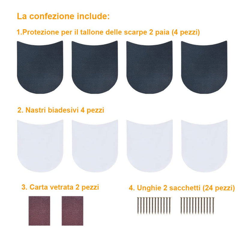 UNIKSTEP 2 Pairs Shoe Heel Pads, Shoe Repair Rubber Heels, 3.5mm Thick Anti-Slip Cushion and Protector, Replacement Set with Nails Sandpaper Self-Adhesive Stickers - NewNest Australia