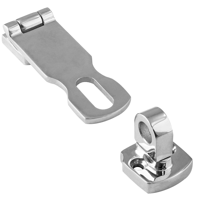 Bonsicoky 2Pcs Marine Grade 316 Stainless Steel Door Hasps, 3 Inch Heavy Duty Swivel Safety Hasp with Turning Padlock Eye Mount - NewNest Australia