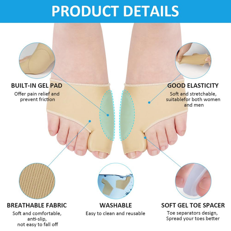 ACWOO Hallux Valgus Socks, 2 Pairs of Big Toe & Toe Relief Forefoot Pad - Hammer Toe Correction and Protection, Splint Toe Corrector for Women Men (A) A - NewNest Australia