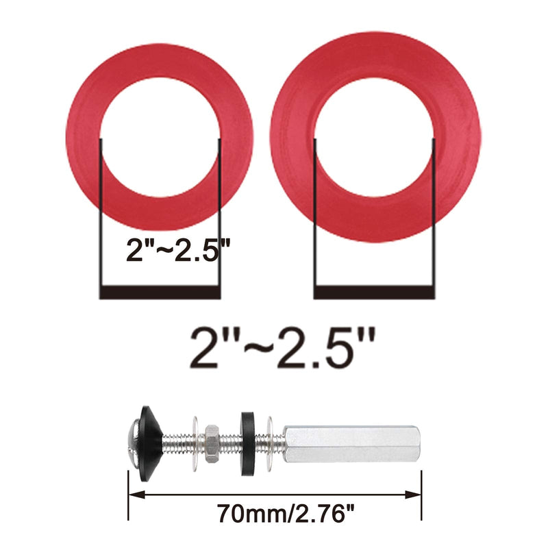 iFealClear Universal Toilet Tank To Bowl Gaskets &Bolt Kit,Hardware Fits Most 2-Inch/2.5-Inch Flush Valve opening Toilet Tanks-Red Bolts with 2 In Gaskets Red - NewNest Australia