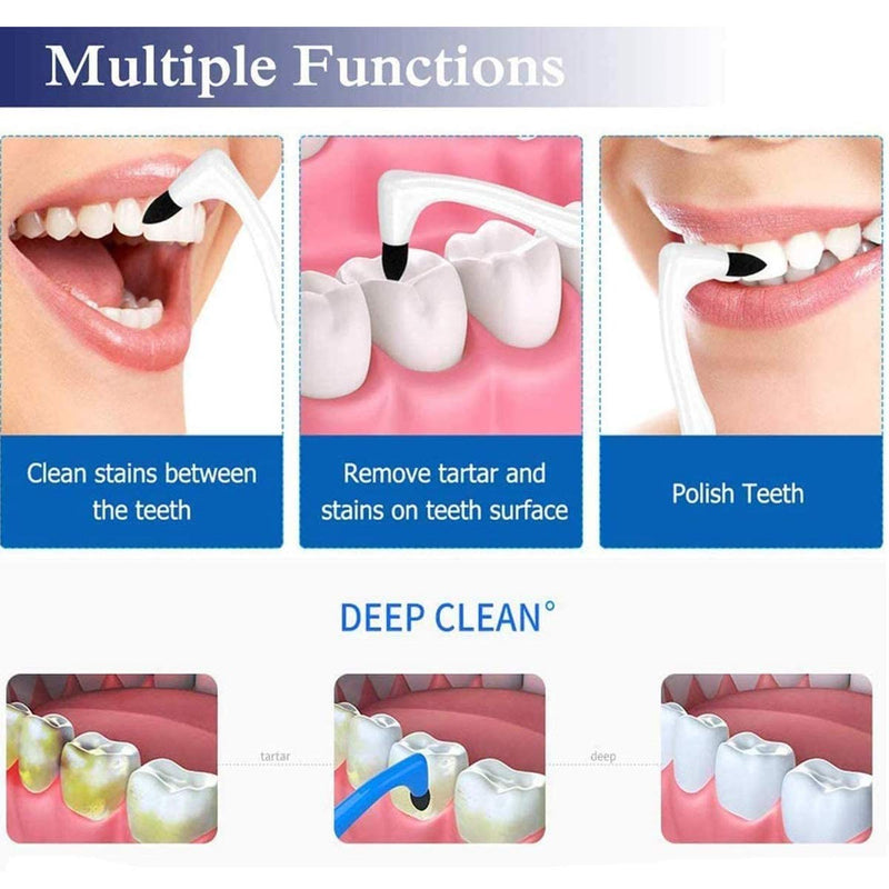 RMFC 2PCS Tartar Remover Tooth Cleaning, Tooth Stain Eraser, Teeth Cleaning Kit Removes Plaque & Impurities for Teeth, Teeth Polishing Tooth Stain Remover（White & Blue） - NewNest Australia