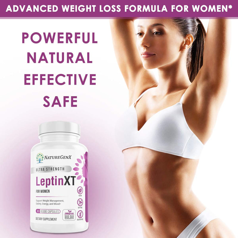 NatureGenX Leptin XT for Women, Extra Strength | Leptin Resistance for Weight Loss & Management, Appetite Suppressant, Metabolism Booster & Fat Burner | Supports Energy & Mood | 60 Capsules - NewNest Australia