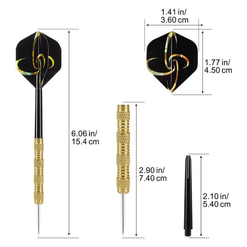 Accmor Steel Tip Darts, Professional Metal Darts, 14G Darts Metal Tip Set, Metal Darts for Dartboard,18 pcs Symbols - NewNest Australia