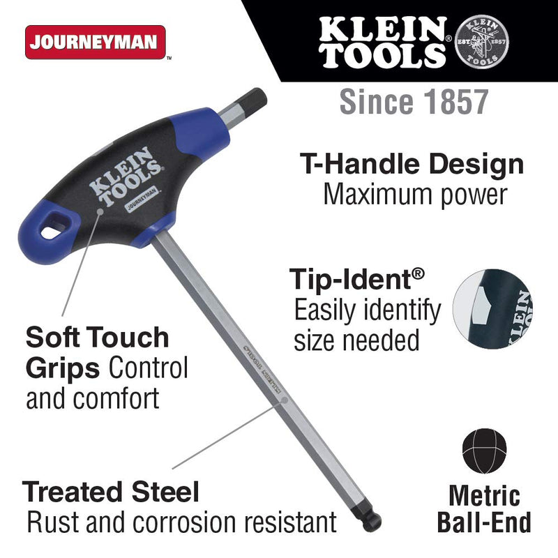 5 mm Ball Hex Journeyman T-Handle 6-Inch Klein Tools JTH6M5BE 5-mm Metric - NewNest Australia