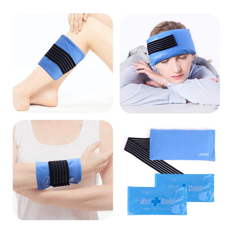 NEWGO Cooling Pads with Fleece Soft 27.5 x 13.5 cm Reusable Ice Packs Cold Hot Compress, Multiple Compress, Wrist, Arm, Knee, Neck, Ankle Injuries, Pack of 2 - NewNest Australia