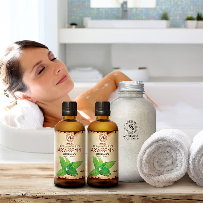 Japanese Mint Oil 2 X 100 Ml - Mentha Arvensis - Aromatherapy Essential Oils For Diffusers And Fragrance Lamps - Mint Oil For Soap Making And Candles - Japanese Mint For Skin & Hair And Room Fragrance - NewNest Australia