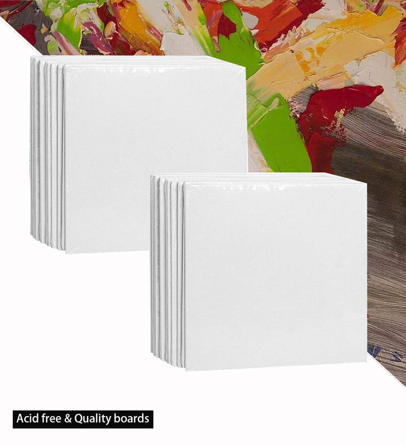 Dele 24 Pack Mini Canvas Panels 4x4 Artist Canvas Boards, Double-Wrapped Acid Free Small Art Canvas Value Pack for Oil & Acrylic Painting. - NewNest Australia
