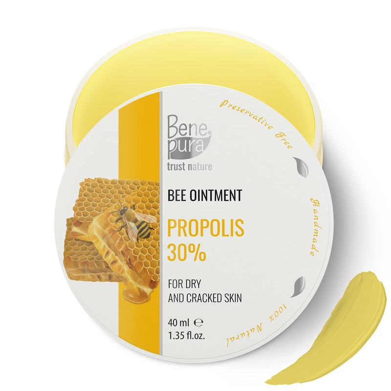 BenePura Propolis Ointment - Itch Relief Cream - Eczema Cream for Adults - Dry Foot Cream for Cracked Heels and Dry Skin - Cracked Heel Repair Cream - Natural Propolis Cream with 30% Propolis - 40 ml - NewNest Australia
