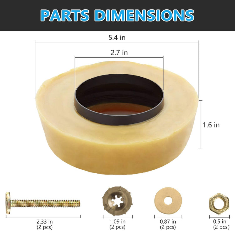 Extra Thick Toilet Wax Ring Toilet Bowl Wax Seal Kit with Bolts Reinforced Urethane Core Gas/Odor and Watertight Seal Fit with 3-Inch and 4-Inch Waste Lines. - NewNest Australia