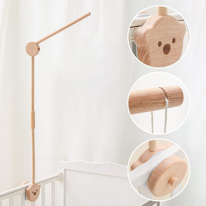 Baby Mobile Hanger 33 Inch Wooden Mobile Arm for Crib?Beech Mobile Holder for Crib?Height Adjustable Suitable for Hanging Baby Nursery Mobiles - NewNest Australia