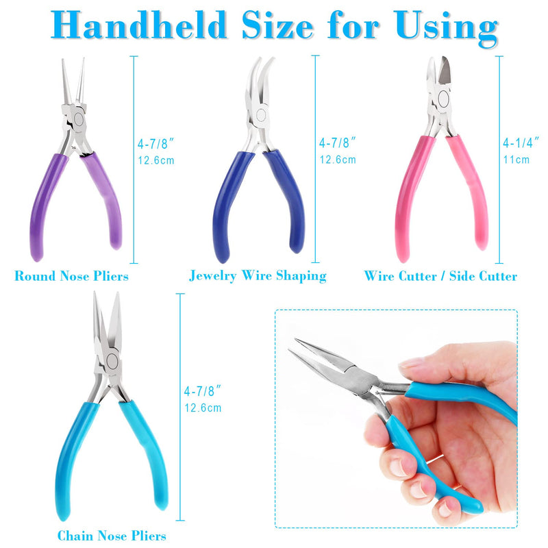 Jewelry Pliers, Shynek 4pcs Jewelry Making Tools Kit with Needle Nose Pliers/Chain Nose Pliers, Round Nose Pliers, Wire Cutters and Bent Nose Pliers for Crafts, Wire Wrapping, Jewelry Making Supplies - NewNest Australia