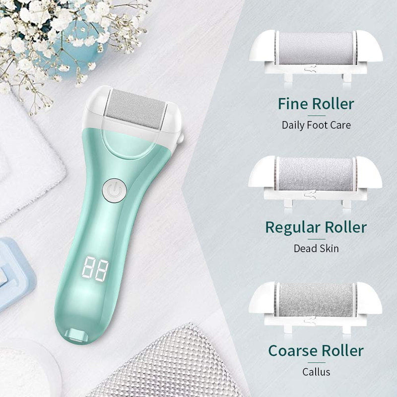 Electric Foot File, DIOZO Hard Skin Remover IPX7 Waterproof Callus Remover Pedicure Tools Machine with 3 Rollers and 2 speeds, Remove Cracked Heels and Dead Skin Off-white - NewNest Australia