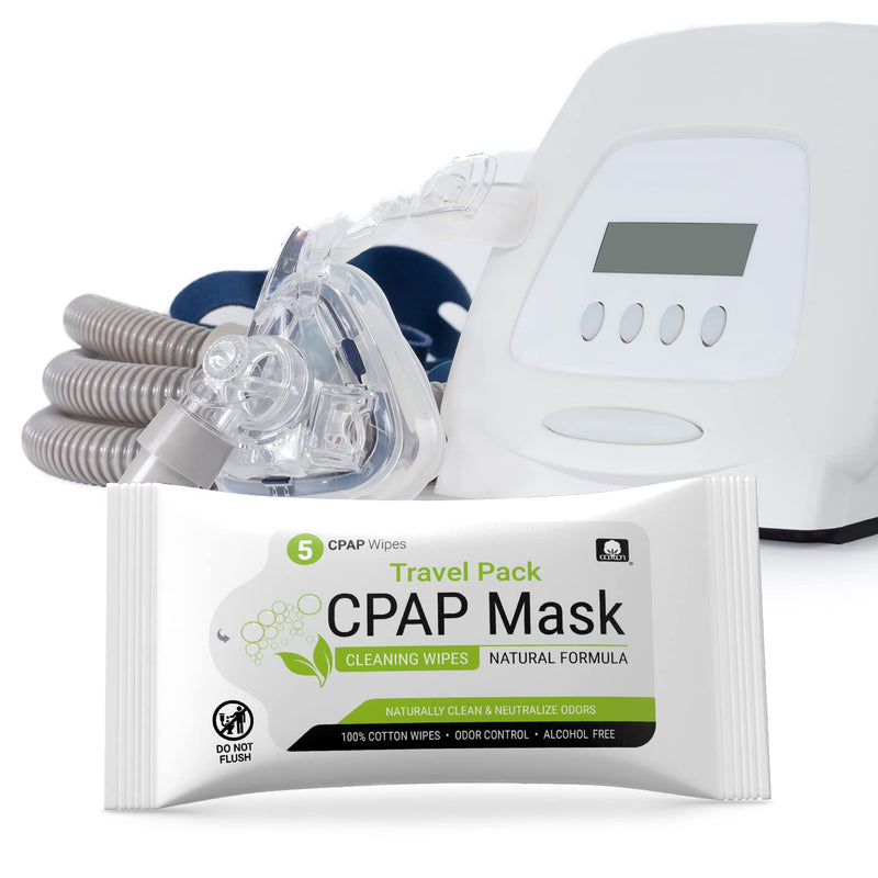 AWOW Unscented CPAP Mask Wipes - 5ct Resealable Travel Size CPAP Supplies, Natural CPAP Cleaner with 100% Cotton Fibers, Advanced Odor Control Formula, Safe for CPAP & BiPAP Masks (6pk, 30 Cleaning Wipes) - NewNest Australia