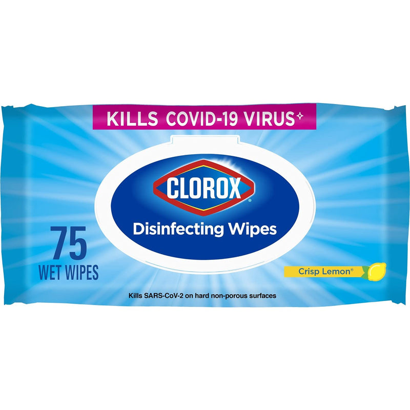 Clorox Disinfecting Wipes, Crisp Lemon - 75 Wipes (31404), Package may vary - NewNest Australia