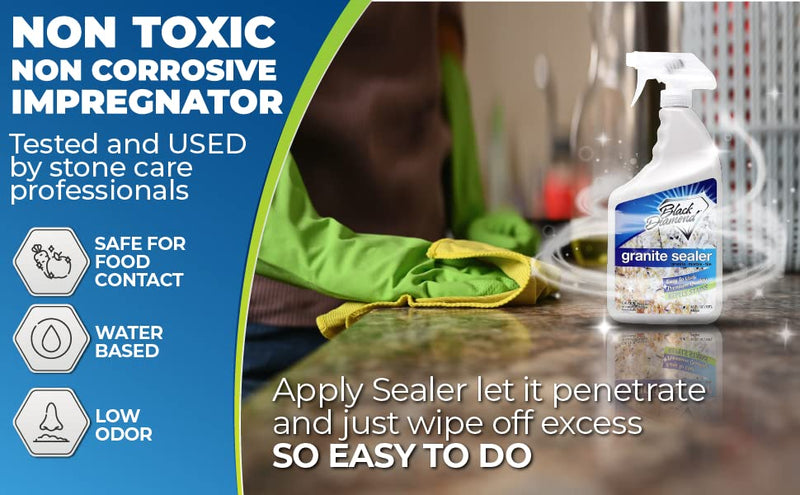 Black Diamond Stoneworks Granite Sealer: Seals and Protects, Granite, Marble, Travertine, Limestone and Concrete Counter Tops. Works Great On Grout, Fireplaces and Patios. 1 Pint - NewNest Australia