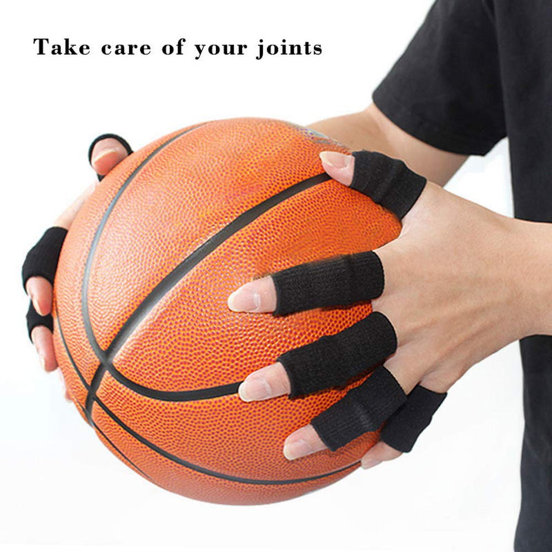20 PCS Finger Sleeves Protectors, Sport Finger Sleeves Finger Splints Thumb Finger Brace Support Elastic Thumb Sleeves for Relieving Pain Arthritis Trigger Finger(Blue Black) Blue,black - NewNest Australia