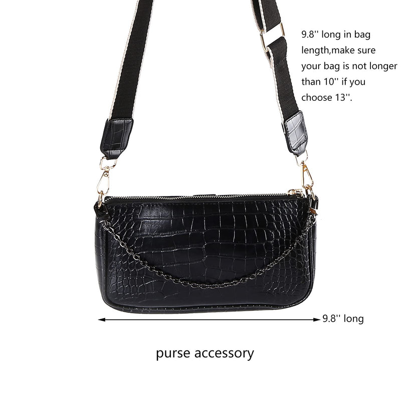 Mini Copper Purse Chain Shoulder Crossbody Strap Bag Accessories Charm Decoration (Black, 13'') Black 13'' - NewNest Australia