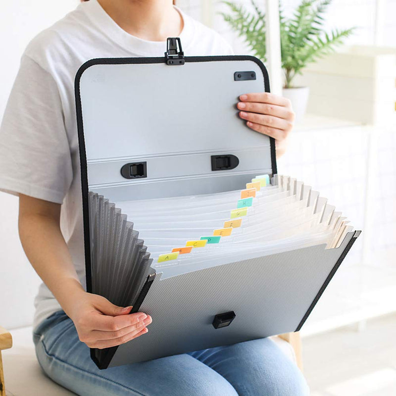 Expanding File Folder with Handle, 2019 New 13-Pocket Plastic Expandable File Organizer, A4 Size Waterproof & Durable Accordion File Organizer for School, Office（Deep Blue） Deep Blue - NewNest Australia