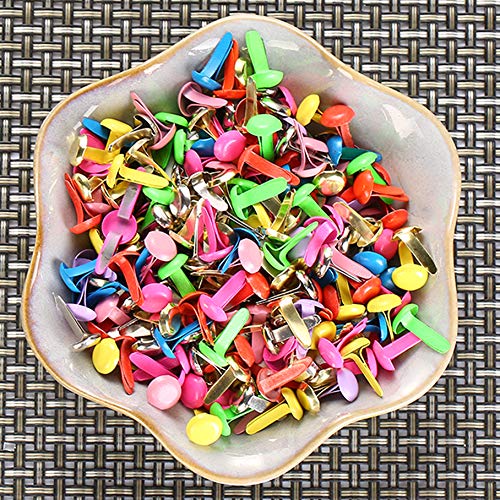 moinkerin 200 Pcs Mini Brads Metal Brad Fasteners Split Pins Pastel, 0.3 x 0.47 inch Multicolor Round Brads for Paper Craft DIY Stamping Scrapbooking A-multicolor - NewNest Australia
