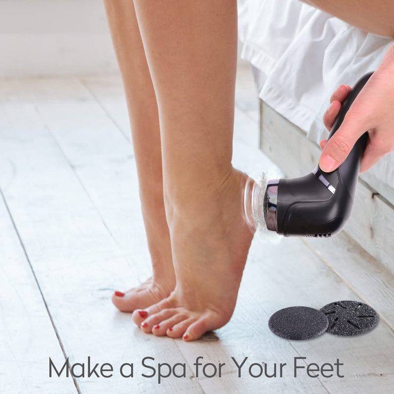 Asiaark Foot Callus Remover - Rechargeable Waterproof Electric Foot Files for Dry Hard Dead Skin and Cracked Heels, Professional Pedicure Tools with 3 Grinding Heads and 2 Speeds - NewNest Australia