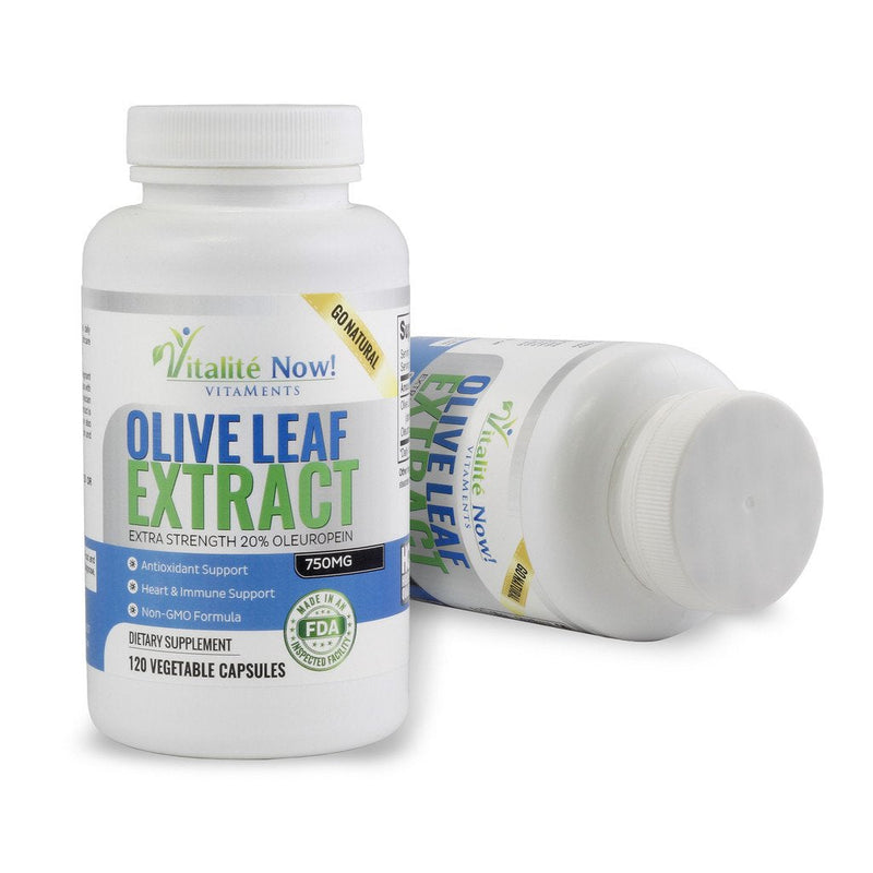 Super Strength Best Olive Leaf Extract (Non-GMO) - 20% Oleuropein - Anti-inflammatory - Potent Antioxidant & Immune Support Supplement - Up to 4 Months - 750mg Capsules - Vegetarian - 120 Count 120 Count (Pack of 1) - NewNest Australia